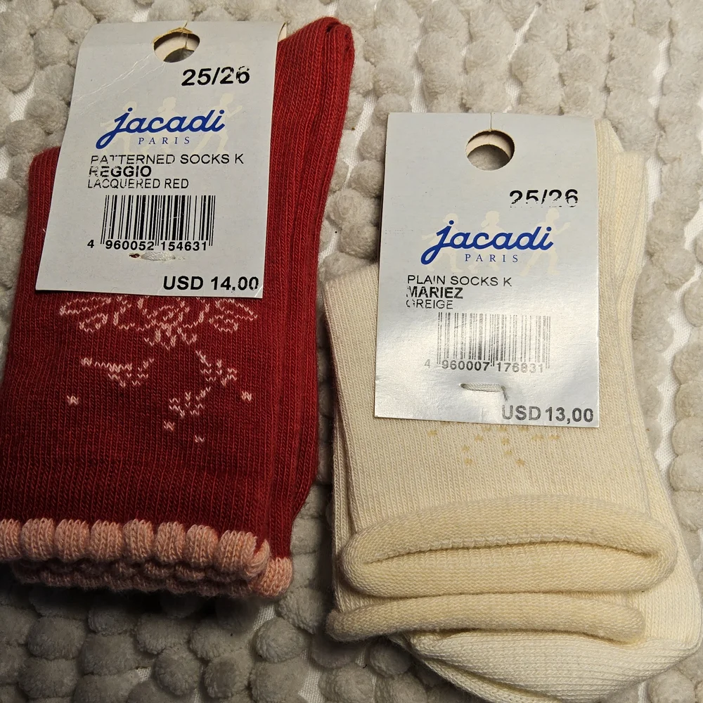 New Jacadi Kids Socks Size 25/26 5 pair